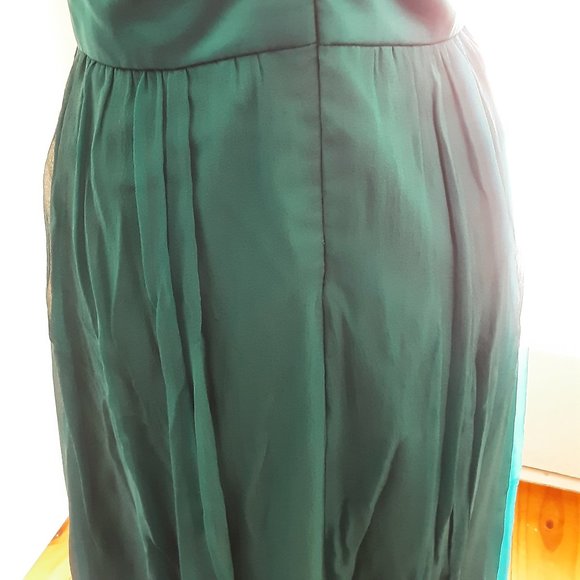 🧜‍♀️ Mermaid Teal Petite Size 8 Silk Formal Dress  - fantasy, full length - Picture 13 of 15